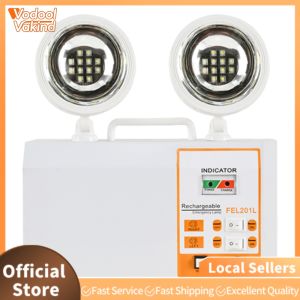 LED Emergency Light with Dual Adjustable Heads for Wall Mounting in Offices and Commercial Facilities