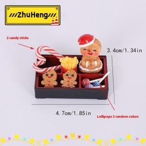 zhuheng 8 10 món đồ chơi thực phẩm thu nhỏ Nhà búp bê Kẹo Que bánh quy mô hình người đàn ông Hộp Cảnh giáng sinh đồ trang trí tự làm