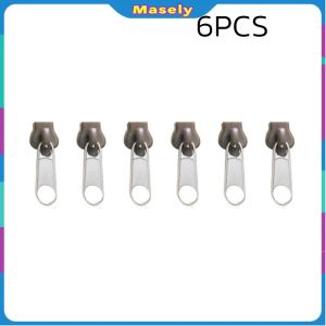 Masely 6PCS Zipper Head Repair Replacement Zipper DIY Removable Universal Instant Fix Zipper 3 Colors