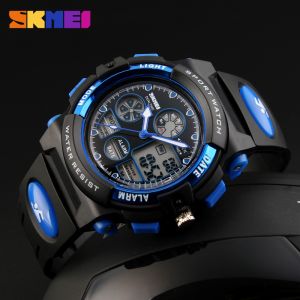 SKMEI 1163 Teen Student  Sport Dual Display Watch Digital Quartz Double Time Wristwatch Alarm Stopwatch 50m Waterproof