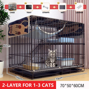 Cat Cage Pet Cage Foldable Cat House with Wheels Large Space 4/3/2/1 Layer Dog Cage