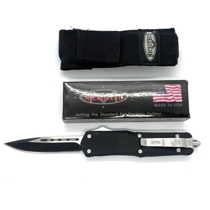 มีดสปริงตรง Microtech รุ่นใหญ่ คมเรียบด้านเดียว 00556 D/E Automatic ...