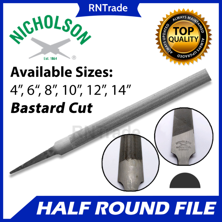 Nicholson File Half Round File Rough Cut (4 6 8 10 12 14 inches) KIKIL ...