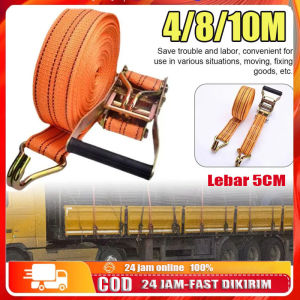 【Ready stokCOD】10 Ton Tali Kecepatan Ratchet Tie Down 5 cm x 4M/8M/10M/Lashing Track Trek Belt Trackbelt Tali Pengikat Barang Truck