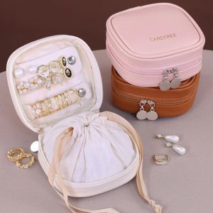 FLYING Drawstring PU Jewelry Box Portable Small Liner Bag Travel Earrings and Rings Organizer Gifts Light Lipstick Bag Jewelry Storage Bags