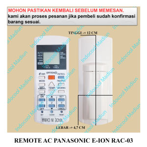 RAC03 REMOT / REMOTE UNTUK AC / REMOTE AC PANASONIC E-ION RAC-03