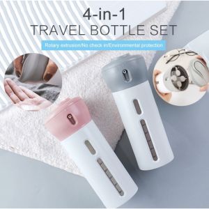 Smart Travel Bottle Set 4 in 1 Portable Dispenser Bottle Shampoo Shower Gel Makeup Storage Container