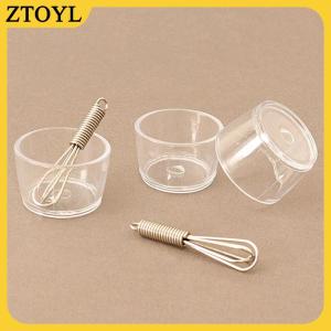 ZTOYL  1 Bộ Dollhouse thu nhỏ trứng Bát trứng Beater cán Pin Pan nhà bếp mô hình trang trí nội thất đồ chơi nhà búp bê phụ kiện