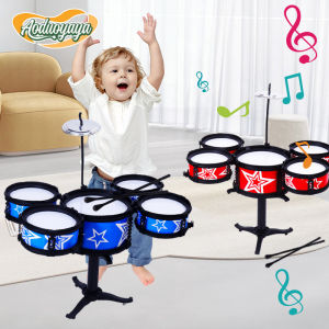 AODUOYAYA Jazz Drum Set Drums Kit Simulation Jazz Drums Percussion Musical Instrument Drums Small Stool for Boys Girls