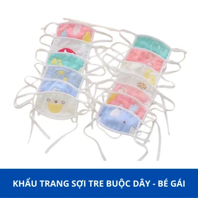 Khẩu trang vải sợi tre dây buộc điều chỉnh cho bé yêu