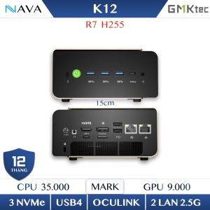 Mini PC GMKtec K12 DDR5 Ryzen 7 H-255 – 8 nhân 16 luồng  GPU Radeon 780M  USB4 & OCuLink