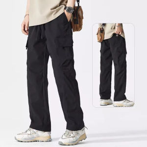 กางเกงคาร์โก้ผู้ชาย สไตล์อเมริกันลำลอง กระเป๋าหลายช่อง ใส่ของสะดวก เท่และใช้งานได้จริง