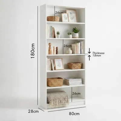 Furniture Direct BILLY Premium Grade 6 Tier bookcase display cabinet shelf cabinet