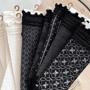 ✨CADIAES✨ถุงเท้าลูกไม้กลวงสำหรับผู้หญิง ถุงเท้า jk ถุงเท้าบางฤดูร้อนญี่ปุ่นขอบเชื้อราสไตล์เกาหลี สวมใส่สบาย.