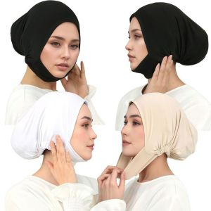 NOBLELYN Elastic Instant Hijab Tube Jersey Cotton Ready To Wear Inner Hijab Solid Head Cover for Women
