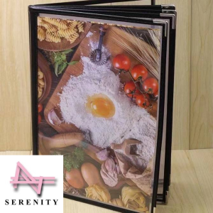 A4 Transparent PVC Binder Menu Cover Cook Book 4/6 Pages Menu Paper Holder Cover