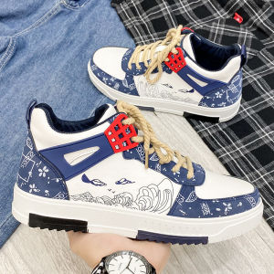 2025 spring and summer new mens shoes versatile Chinese style casual graffiti board shoes sports running tide shoes
