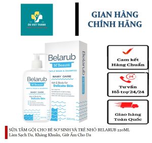 SỮA TẮM GỘI CHO BÉ SƠ SINH VÀ TRẺ NHỎ BELARUB 220ML - Làm Sạch Da Kháng Khuẩn Giữ Ẩm Cho Da