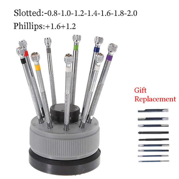0.82.0mm 9PCS Steel Screwdriver for Rolex Watch Band Repairing