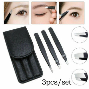 [MALAYSIA READY STOCK] 3pcs/Set Stainless Steel Eyebrow Tweezer Set Pengepit Bulu Kening 3件套 不锈钢眉毛夹