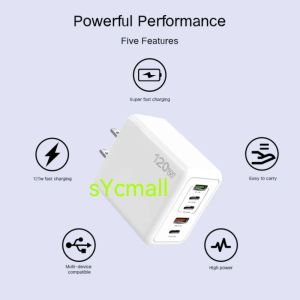 2 USB C Charger Fast Charging Up to 120W 3 port Type C PD QC3.0 Mobile Phone Adapter For iPhone Xiaomi 5PORT