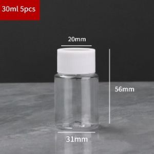 Plastic Bottles 30/50 Transparent Travel Containers with Screw Cap Vials Reagent store Container