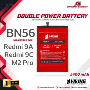Baterai VIKING Double Power XiaoMi BN56 Redmi 9A 9C Batre Batrai Battery HP Dual BN 56