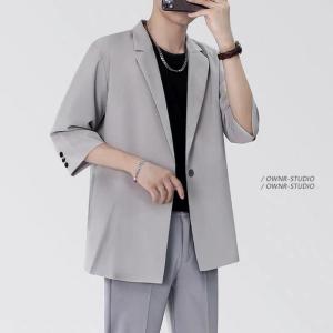 เสื้อเบลเซอร์แขนยาวผู้ชาย เสื้อเชิ้ตเกาหลี สไตล์ลำลอง แฟชั่นผู้ชาย สีพื้น ผ้านิ่มใส่สบาย XZ2108