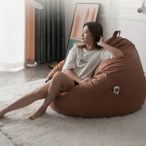 DVFDA with Handle and Pocket Lazy Sofa Bean Bag Stain-resistant Waterproof Lazy Sofa Cover Durable Scratch Resistant Puff Couch Cover Bedroom