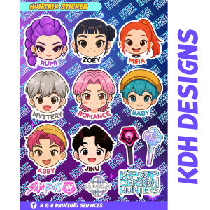 KPOP Demon Hunter - KISSCUT/UNCUT (Huntrix & Saja Boys Sticker Pack Waterproof) per SHEET