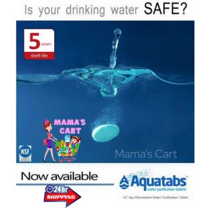 AQUATABS WATER PURIFICATION TABLET - EXPIRY 10/2030 67mg Sold per Tablet