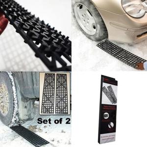 2pcs Tire Traction Mat Recovery Track Portable Emergency Device Snow Ice Mud Sand Anti-slip Blocks for Car Truck Vehicle