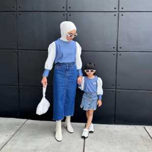 ATASAN KOMBINAS BAHAN KONDRU I KELLEN PUUF BLOUSE WANITA KOREA STYLE TERBARUH