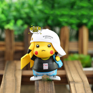 Mô hình Pokemon Pikachu - Pikachu phong cách thời trang đội mũ lưỡi trai thời thượng dễ thương - Cao khoảng 8cm