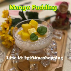 โมเดลพุดดิ้งมะม่วง (Mango Pudding) ราคาไม่รวมถาดไม้ สวยงามเหมือนจริง เหมาะสำหรับตกแต่งโชว์เพื่อเพิ่มยอดขาย ตกแต่งร้านอาหาร