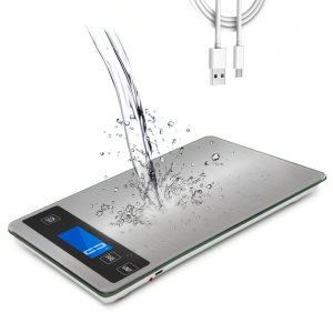 Food Kitchen Digital Scale USB Charging Kitchen Scale Precise Graduation with LCD Display for Cooking Baking Stainless steel multifunctional cooking and baking food measurement tool