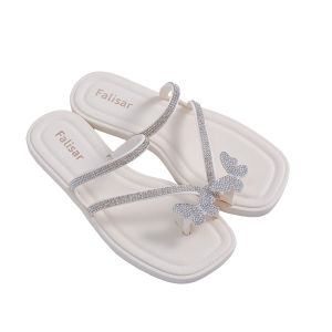 Falisar รองเท้าเเตะเเฟชั่นผู้หญิงเเบบหูคีบ ผีเสื้อ งานยางล้วนรุ่น รองเท้าแตะ สลิปเปอร์ sandal 808-W