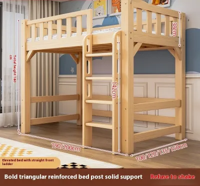 Solid Wood Loft Bed With Table Under The Bed And Bunk Bed With Desk Combination For s Multifunctional Bunk Bed