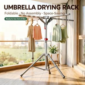 Retractable Folding Clothes Rack Drying Rack Free Installation non-rust Indoor/Outdoor