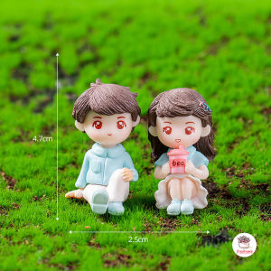 คู่รักจิบชา [ เซต 2 ชิ้น ] ตุ๊กตาจิ๋ว โมเดลจิ๋ว แต่งสวน ตุ๊กตาแต่งสวนจิ๋ว ตุ๊กตาจัดสวนถาด