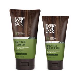 Every Man Jack Daily Face Wash & Moisturizer Bundle for Men – Hydrating Skincare Routine with Hyaluronic Acid Niacinamide & Aloe