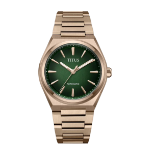 Solvil et Titus Vinyl 3 Hands Mechanical Light Rose Gold Stainless Steel Men Watch W06-03402-004