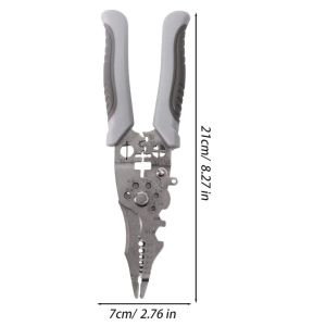 Multifunctional Electrical Pliers Heavy Duty Wire Stripper Cutter Crimper Professional Steel Needle Nose Combination Pliers Electricians Splitting & Winding Tool