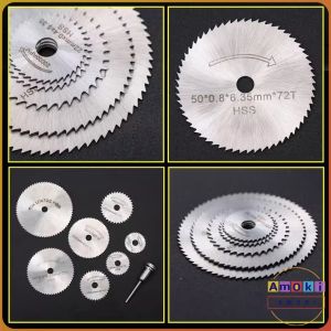 Amoki 6Pcs HSS Circular Saw Blade Set Cutting Sets Rotary Tools for Wood Metal DIY Craft 22mm-50mm