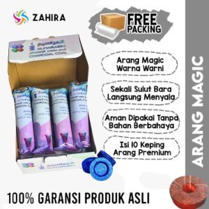 Arang Magic Pelangi 1 BOX Warna Warni Kualitas Premium Sekali Sulut Nyala Untuk Pengharum Ruangan