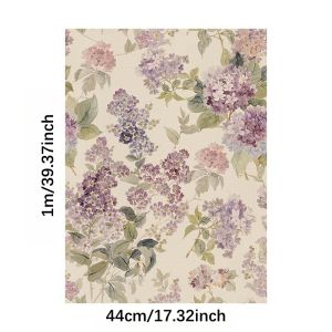PVC Self-adhesive Wall Paper Peel and Stick Floral Wall Sticker Lilac Pattern Waterproof Wallpaper Sticker for Living Room Bedroom