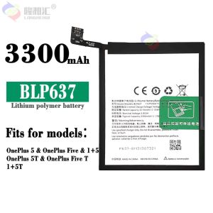 100% Capacity Original BLP637 Battery For OnePlus 5 / 5T Mobile Phone 3300mAh Replacement Batteries