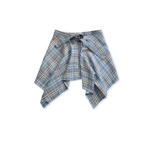 GENENIC Hip-hop Plaid Skirt Belted High Waist Korean Style Mini A-line Shortskirt Fashion Y2K Waist Seal Skirt Cool Girls