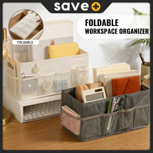 SAVE Foldable Desk Organizer Makeup Skincare Storage Box Kotak Penyimpanan Mekap Kotak Organizer Stationery Kosmetik ST35