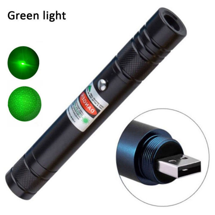 USB 532mm 2000m Long Rng Green Laser Pointer Laser Pen Rechargeable ...